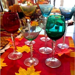 Vintage set of wine glasses